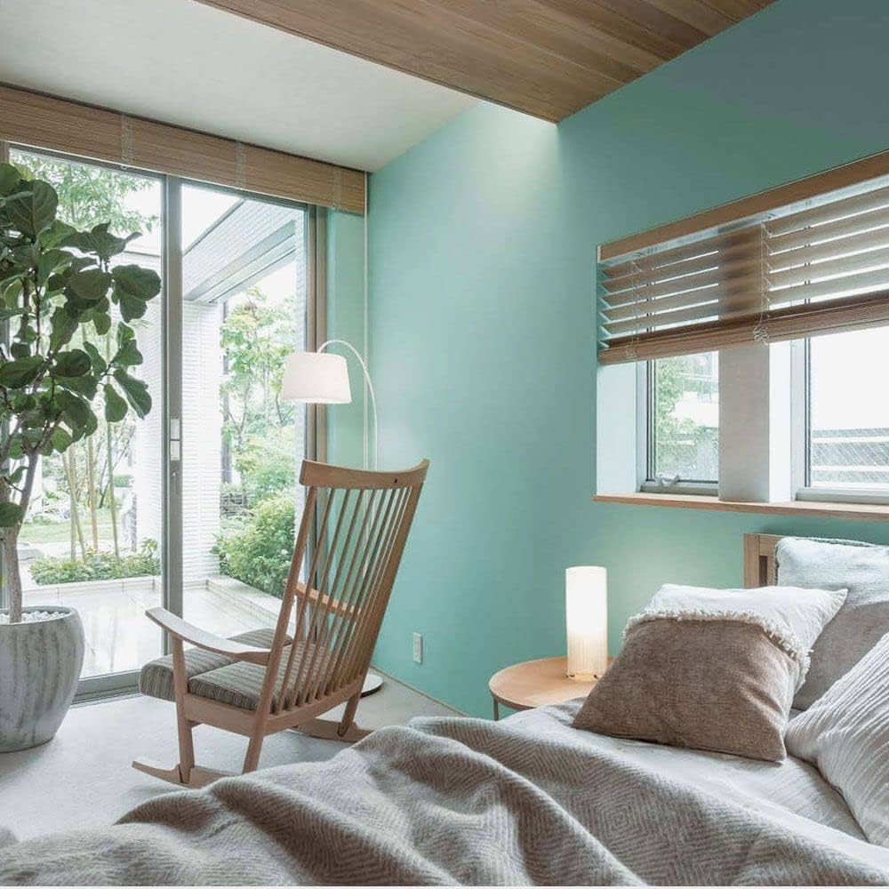 Amazon | 壁紙屋本舗 壁紙 のりなし クロス ターコイズ ブルー